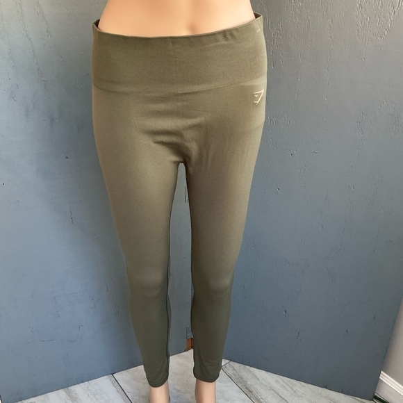 Gymshark Olive Green High-Waisted Leggings - Picture 2 of 5
